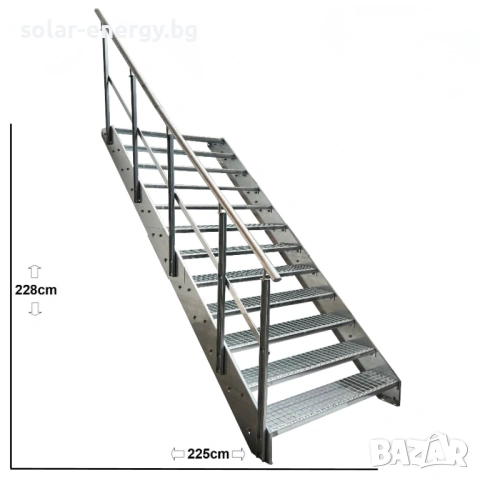 Метално стълбище 12 стъпала | Външни стълби | Поцинковано, снимка 2 - Други - 54235848
