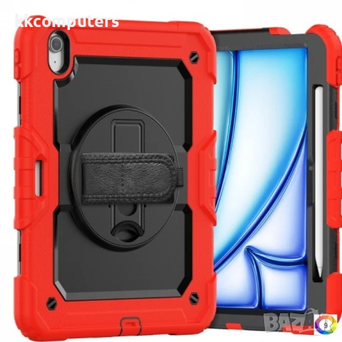 Apple iPad Air 11 2024 Silicone Hybrid PC Tablet Case /Shoulder Strap Удароустойчив Калъф и Протекто