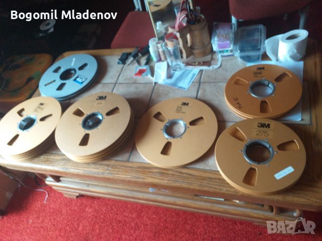 Tonband Tape Metallspule GOLD Empty Reel Bobine Vide, снимка 1 - Декове - 45527572