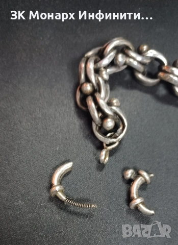 сребърна гривна /скъсана/, снимка 5 - Гривни - 53967646