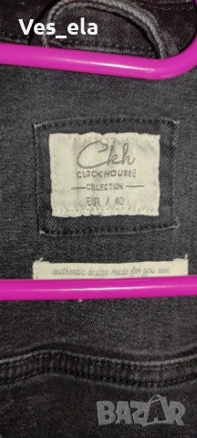 черно памучно сафари с лека еластичност, снимка 4 - Сака - 54012814