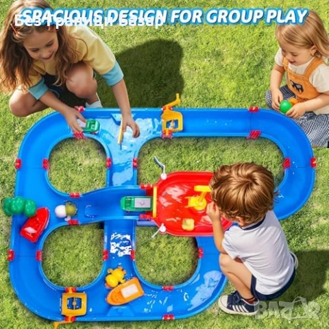 Нова лятна играчка Детски воден парк с канали и помпа 100 части за двор, снимка 3 - Други - 53875637