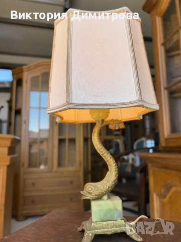 Ретро лампа бронз и оникс