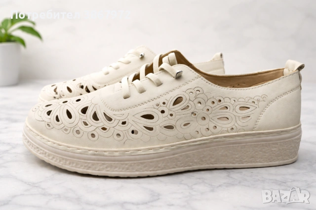 Дамски обувки медицинска стелка прорязани на цветя , снимка 2 - Дамски елегантни обувки - 54165728