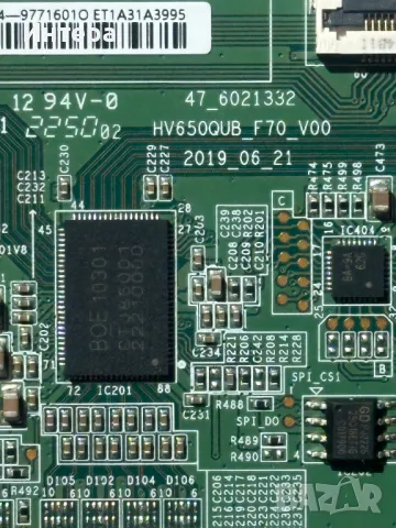 T-con HV650QUB_F70_V00 за SAMSUNG UE65AU7040K, снимка 2 - Части и Платки - 48492572