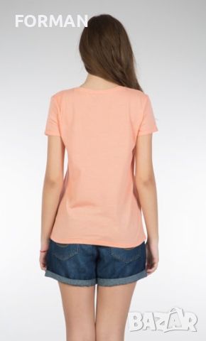 СТРАХОТНА тениска в нежен коралов цвят, снимка 3 - Тениски - 45790894