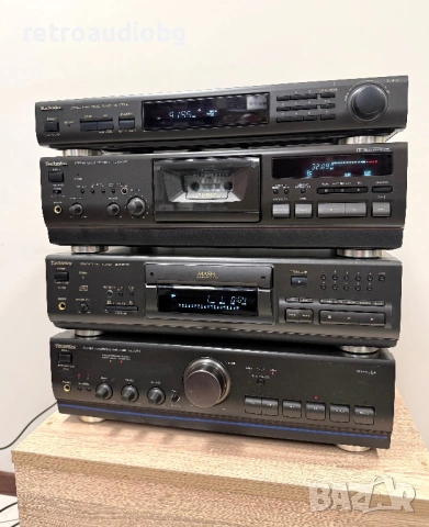 🔊Ретро аудио система - сет TECHNICS - усилвател, сд, триглав дек, тунер + опция грамофон и колони🔈