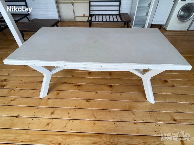 Голяма градинска маса, снимка 3 - Градински мебели, декорация  - 51548540