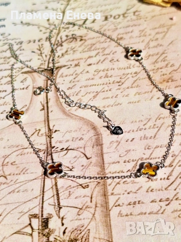 Колиета по модел на Van Cleef – сребърни бижута, снимка 15 - Колиета, медальони, синджири - 53744835