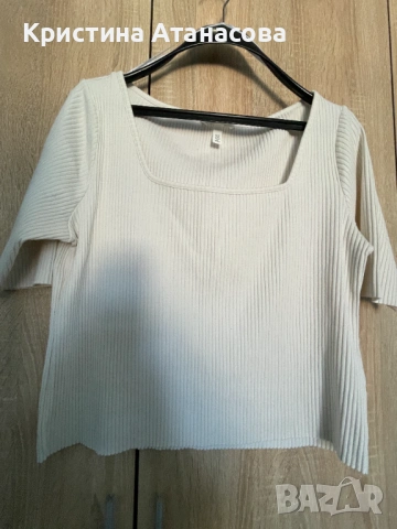 Блуза рипс с квадратно деколте, снимка 3 - Туники - 53056983