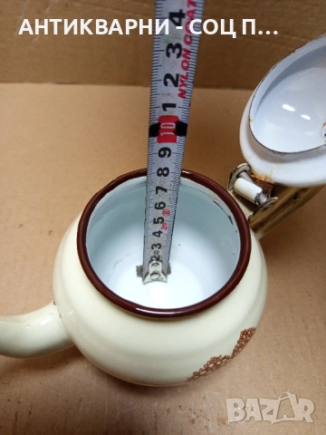 Соц Старо Малко Емайлирано Чайниче Чайник. , снимка 10 - Антикварни и старинни предмети - 51781562