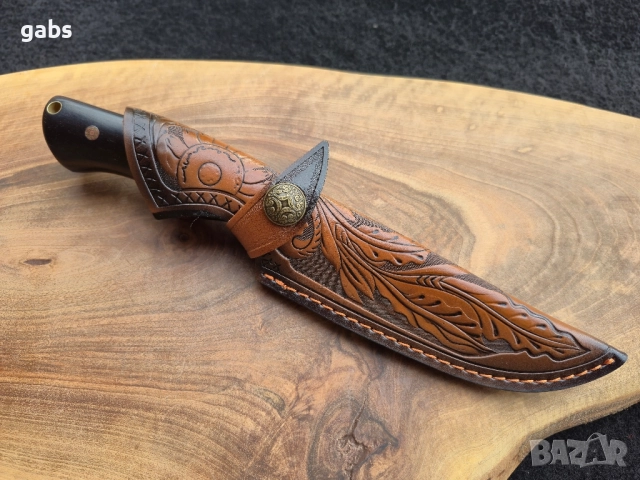 Ловен нож дамаска стомана,LN427, снимка 8 - Ножове - 52492194