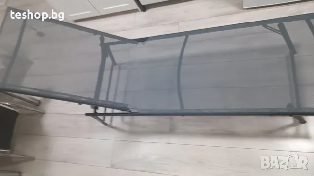 Шезлонг GREEN с регулируема височина до 120 кг 180x55x32/91 см сив, снимка 4 - Градински мебели, декорация  - 50107741
