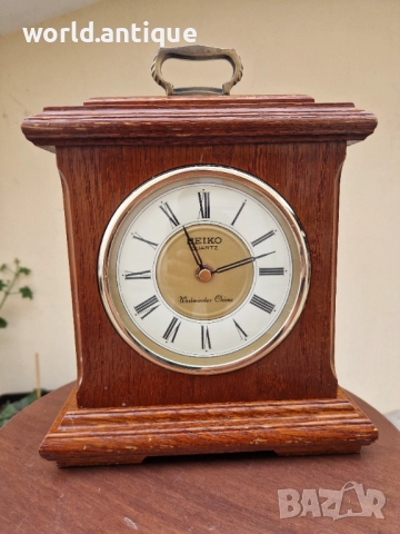 Рядък антикварен колекционерски японски настолен часовник Seiko
