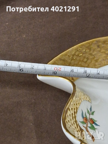 Herend Hungary Porcelain leaf dish Херенд Унгария Порцелан листо чиния, снимка 4 - Други ценни предмети - 44963213