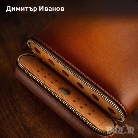 Cohiba кедров (кожено покритие) преносим хумидор със овлажнител за 6 пури, снимка 4 - Други - 51019105