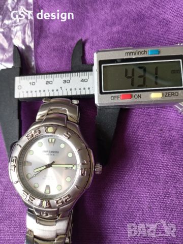 Рядък Оригинал Американски Часовник Дайвър Diver 100m. Дата, снимка 3 - Водоустойчиви - 45189368