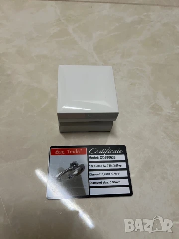 Годежен пръстен с Диамант и Бяло злато 18k, снимка 7 - Пръстени - 51199219