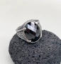 Сребърен пръстен с черен циркон, снимка 1