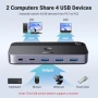 UGREEN USB 3.0 Switch 2PC Споделете USB-C и USB-A Устройства 2 в 4 Изхода + Контролер за РаботенПлот, снимка 10