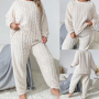 Невероятна пухена еластична релефна пижама ГОЛЯМ РАЗМЕР, мека, удобна, топла и комфортна, снимка 1 - Пижами - 44984876
