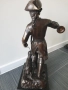 65см-12кг статуетка/стара английска бронзова скулптура/голяма фигура на ловец с куче, снимка 3