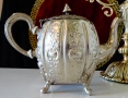 Посребрен меден чайник,кана,ковани орнаменти Шефилд,печат. , снимка 2