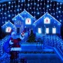 LED Топло бяла Светеща завеса 25метра х 60см с Флаш Ефект тип Висулка, снимка 5