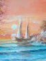 Димитър Генев 33x27см/малка българска картина масло върху платно/морски пейзаж/рибарски лодки-колиба, снимка 3