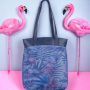 Модна дамска чанта David Jones//с красив тропически принт и фламинго//3 цвята//еко кожа, снимка 7