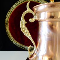 Медна кана,амфора,ваза с позлатен капак,кристал. , снимка 4 - Антикварни и старинни предмети - 45204154