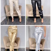 Дамски кожени панталони, 5цвята , снимка 1 - Панталони - 45375500