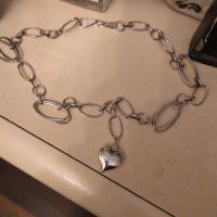 Сребърно колие със сърце, снимка 1 - Колиета, медальони, синджири - 45120189
