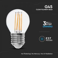 LED лампа 4W Filament сфера E27 3 Step Dimming Топло Бяла Светлина, снимка 2 - Крушки - 45683866