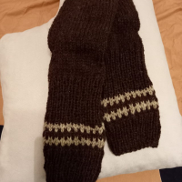 Ръчно плетени мъжки чорапи от вълна, размер 43, снимка 5 - Мъжки чорапи - 42826928