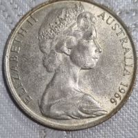 Сребърна монета 50 cents 1966 Elizabet II , снимка 1 - Нумизматика и бонистика - 45686652