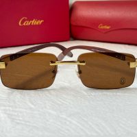 Cartier висок клас мъжки слънчеви очила с дървени дръжки, снимка 4 - Слънчеви и диоптрични очила - 45870838
