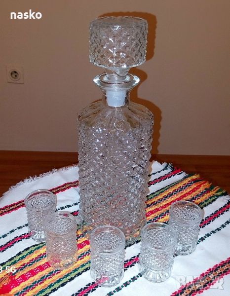 Кристален комплект за алкохол, снимка 1