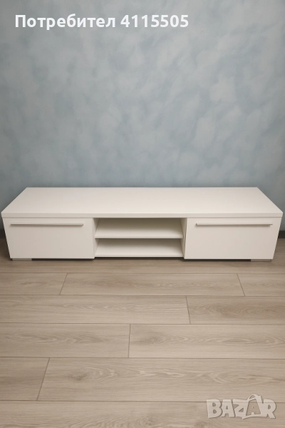 тв шкаф180х45х38см, бял, снимка 1