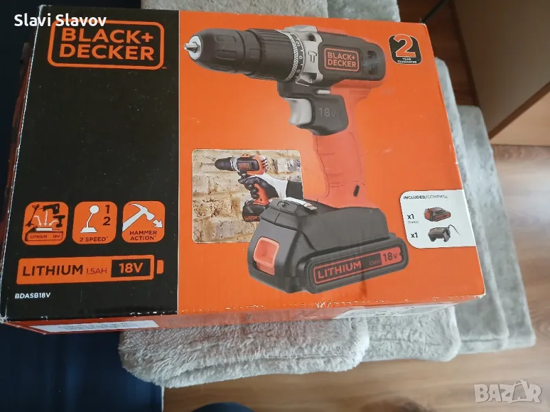 Акумулаторен винтоверт BLACK & DECKER, снимка 1