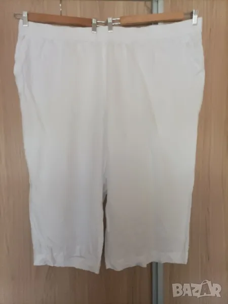 Мега макси бял ленен панталон , снимка 1