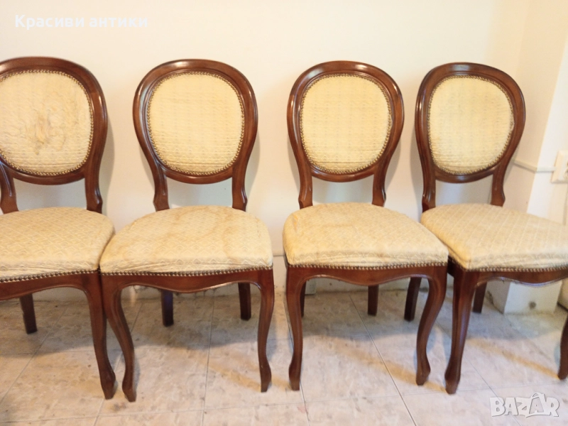 Антикварни, красиви столове, дьрво, снимка 1