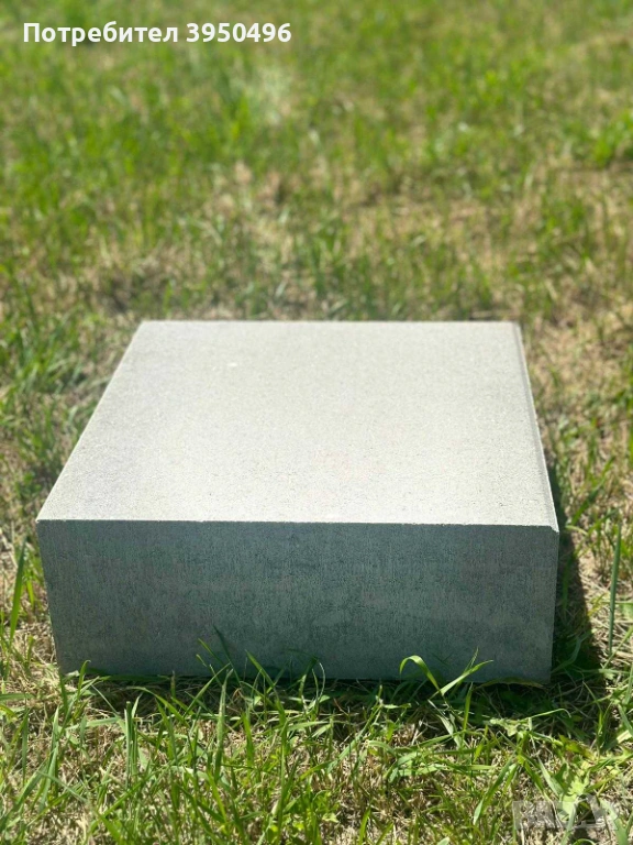 Стъпало 40х40х15см с фаска от бетон, цвят: сив, снимка 1
