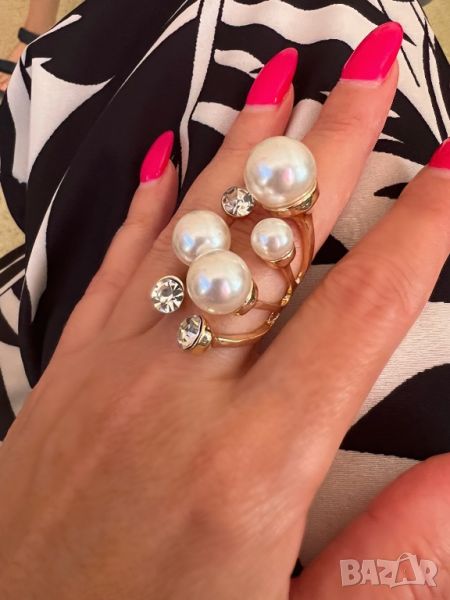 Красив пръстен с перли , снимка 1