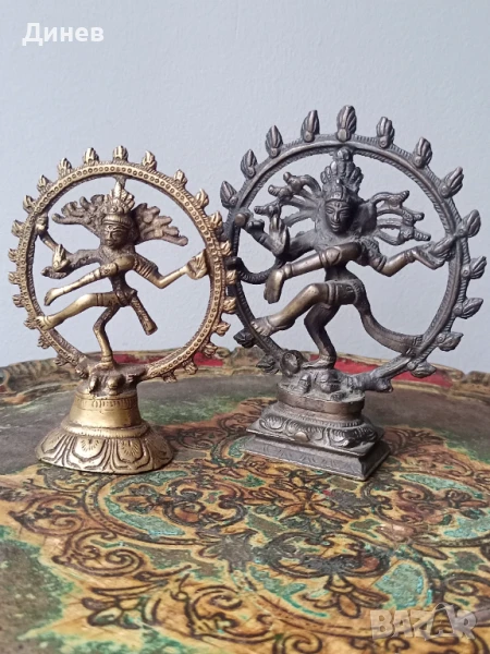 Две месингови скулптури шива Южна Индия, снимка 1