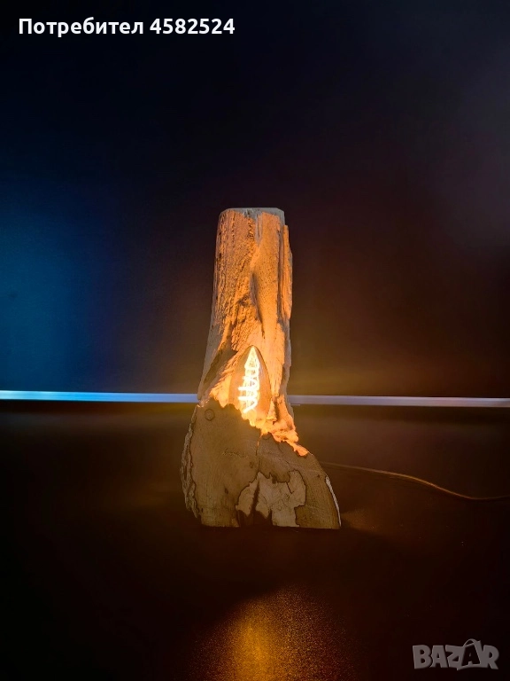 Дървена нощна лампа, снимка 1
