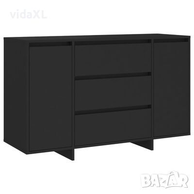 vidaXL Бюфет с 3 чекмеджета, черен, 120x41x75 см, ПДЧ（SKU:809612, снимка 1