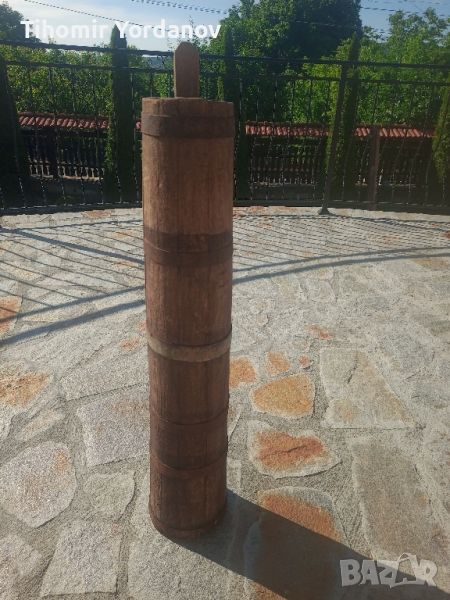 Стара дървена буталка за масло., снимка 1