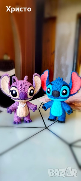 Фигурки Stitch и Angel с въртяща глава, снимка 1