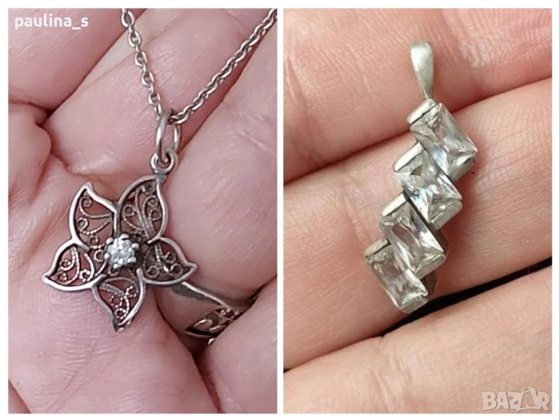 Два различни броя / Винтидж сребърна висулка / проба 925 , снимка 1